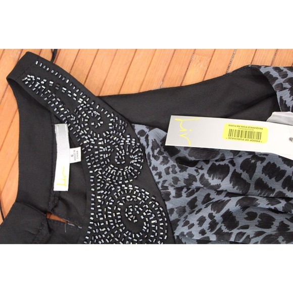 LIV Sleeveless Floral Dress Beaded Collar Animal Print Size 6 New‎ With Tag - Picture 6 of 9